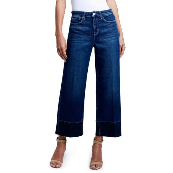 L'AGENCE Whitney High Rise Wide Leg Jeans in Caraway Blue 25 - Picture 3 of 11